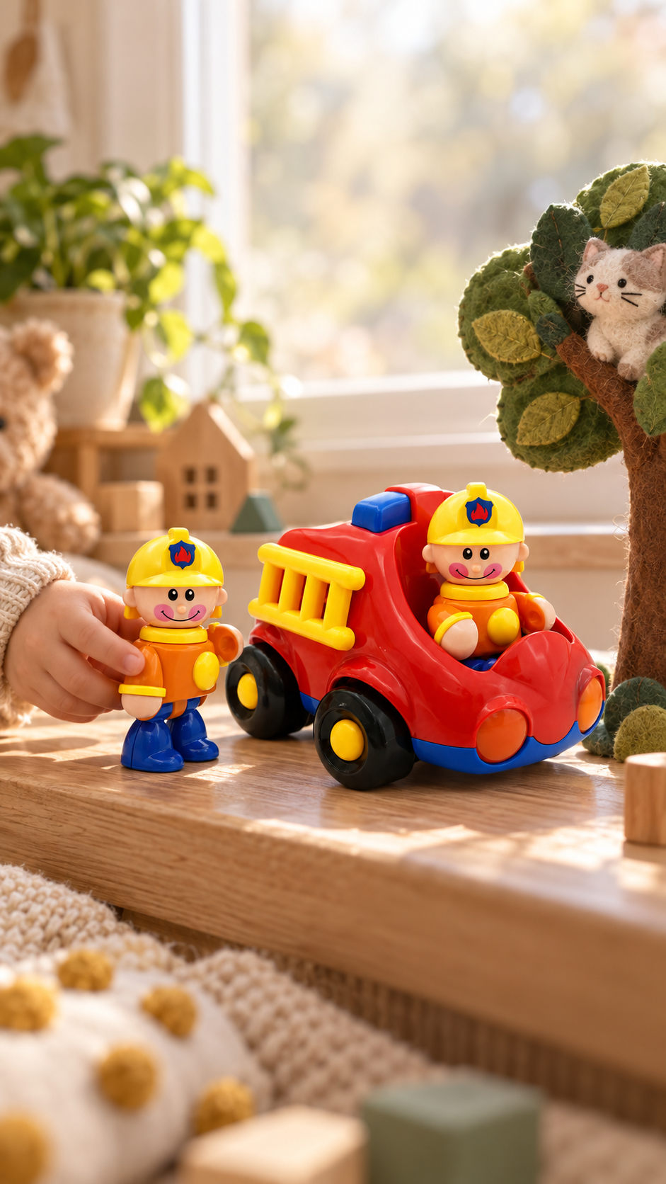 Camion de pompier avec 2 figurines