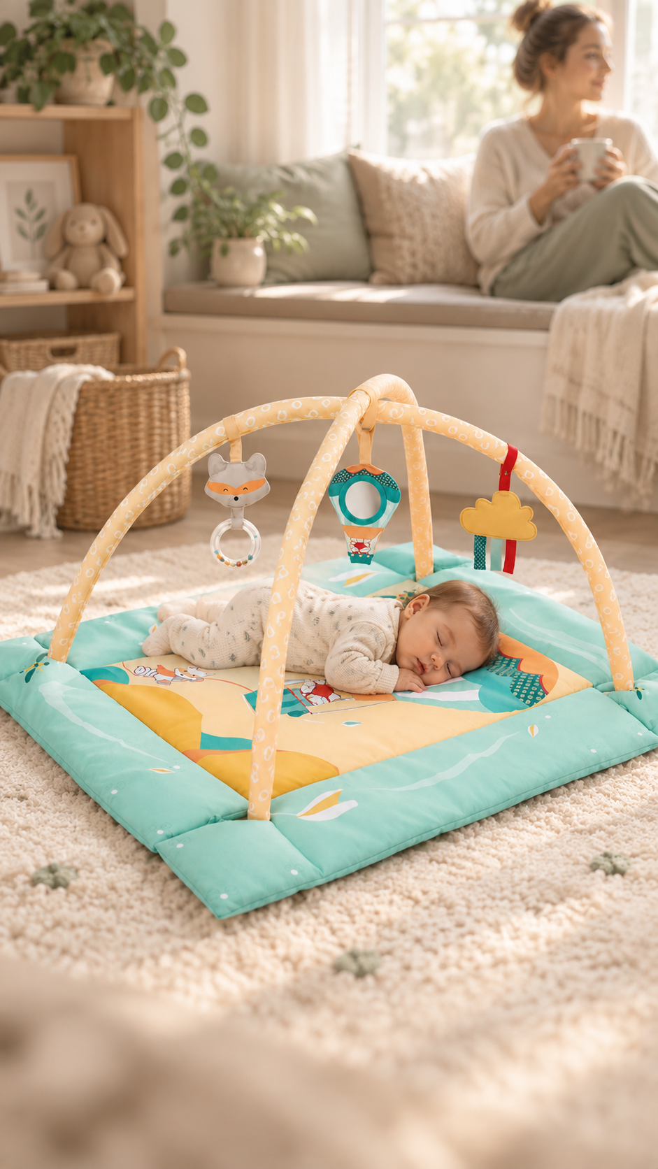 Tapis d’activités avec arche montgolfière